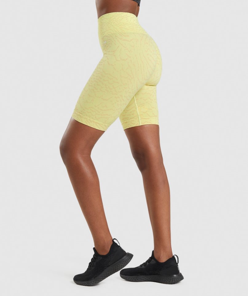 Women's Gymshark Adapt Animal Seamless Cycling Shorts Yellow | NZ 2SQBMR